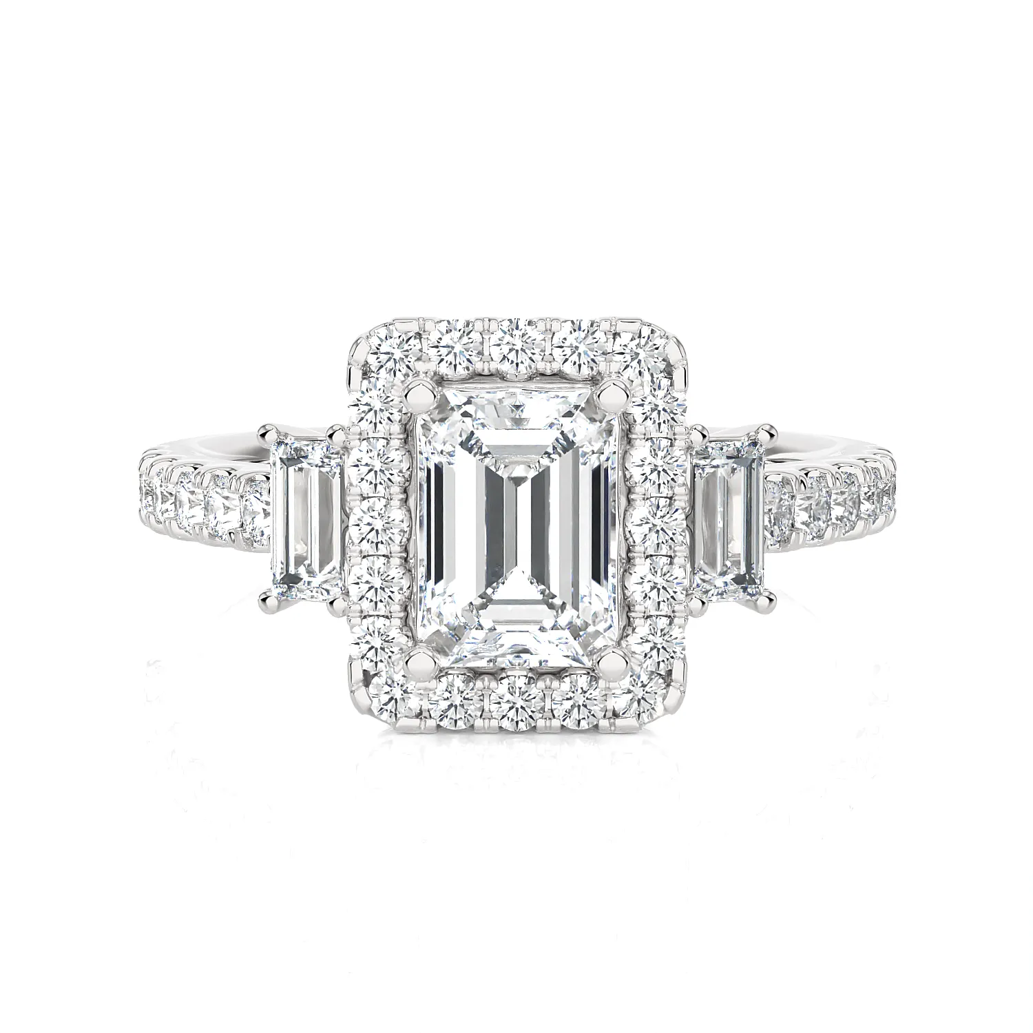 1 1/2 ctw Emerald-Cut Three Stone Lab Grown Diamond Ring