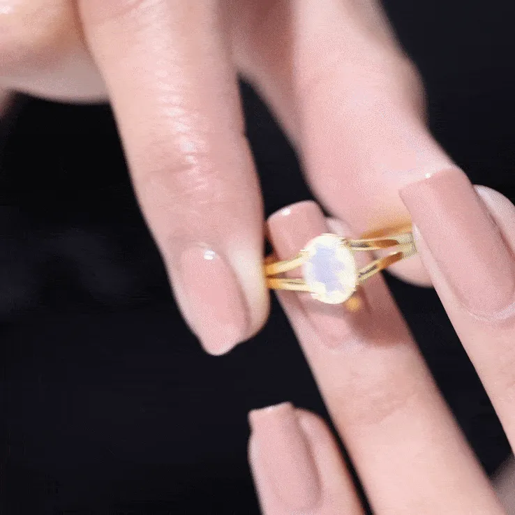 1.25 CT Oval Cut Solitaire Ethiopian Opal Split Shank Engagement Ring