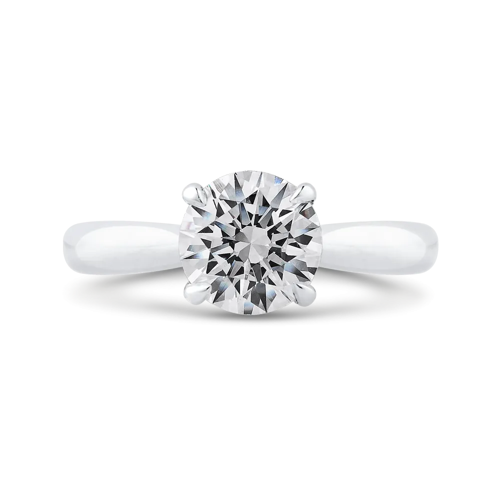 14K White Gold Diamond Engagement Ring (Semi-Mount)