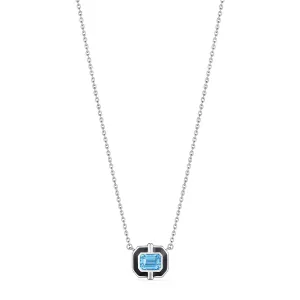Adrienne Necklace with Enamel and Swiss Blue Topaz