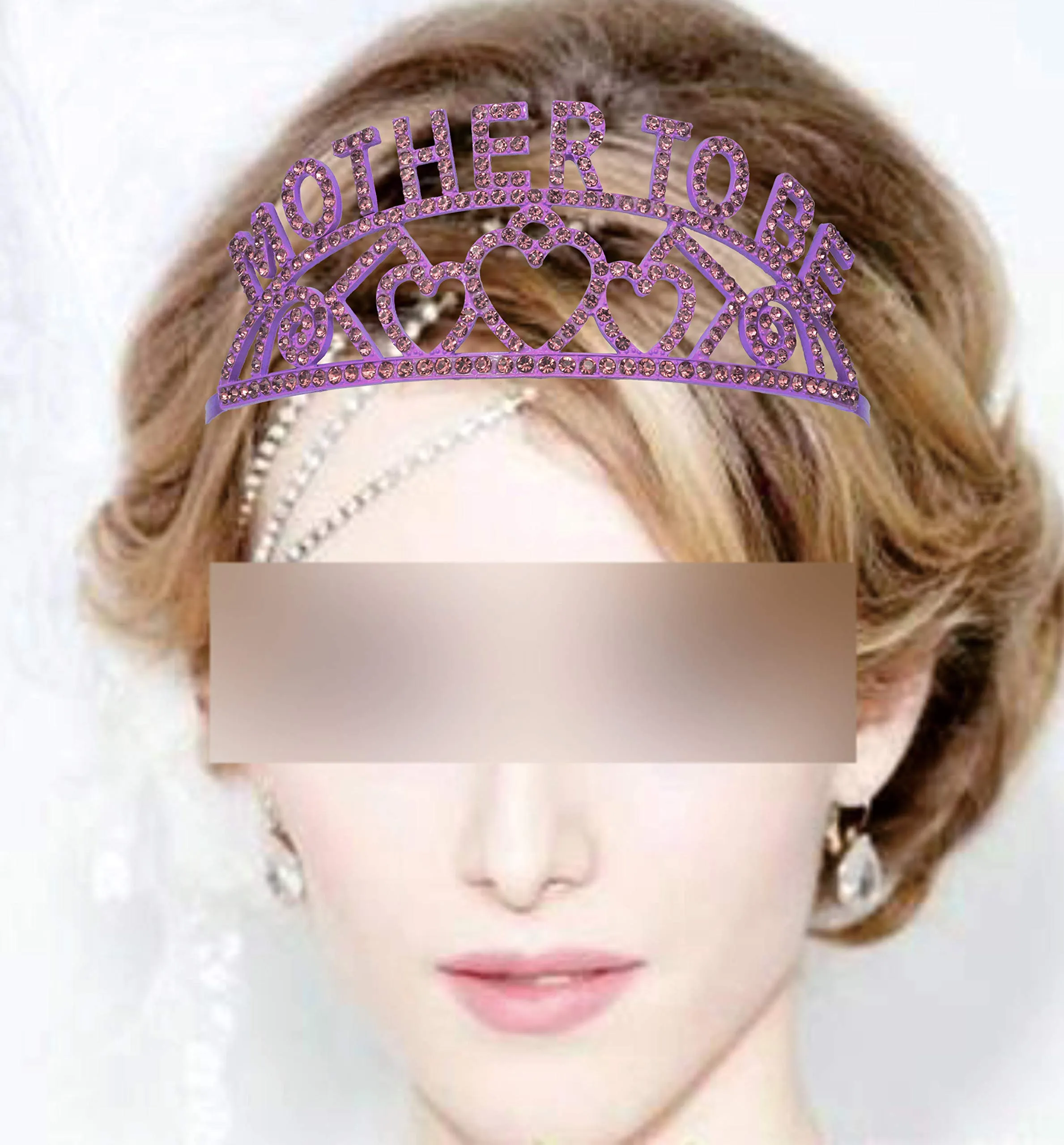 Baby Shower Decorations for Girl, Mommy To Be Tiara Crown Purple, Growing A Princess Sash