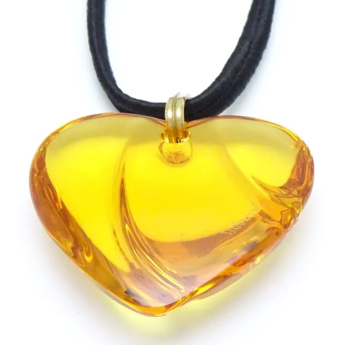 Baccarat Crystal Heart Choker Necklace Topaz