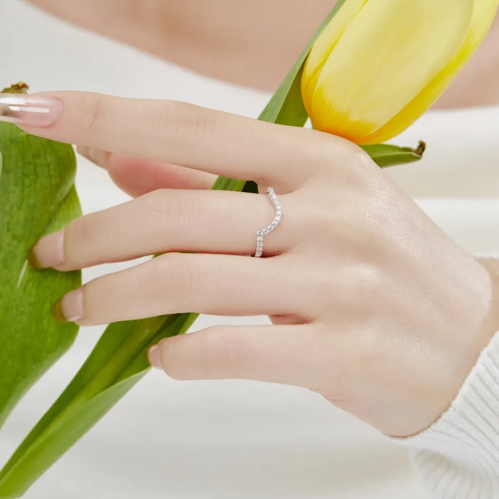 Curved Contour Wedding Band Ring