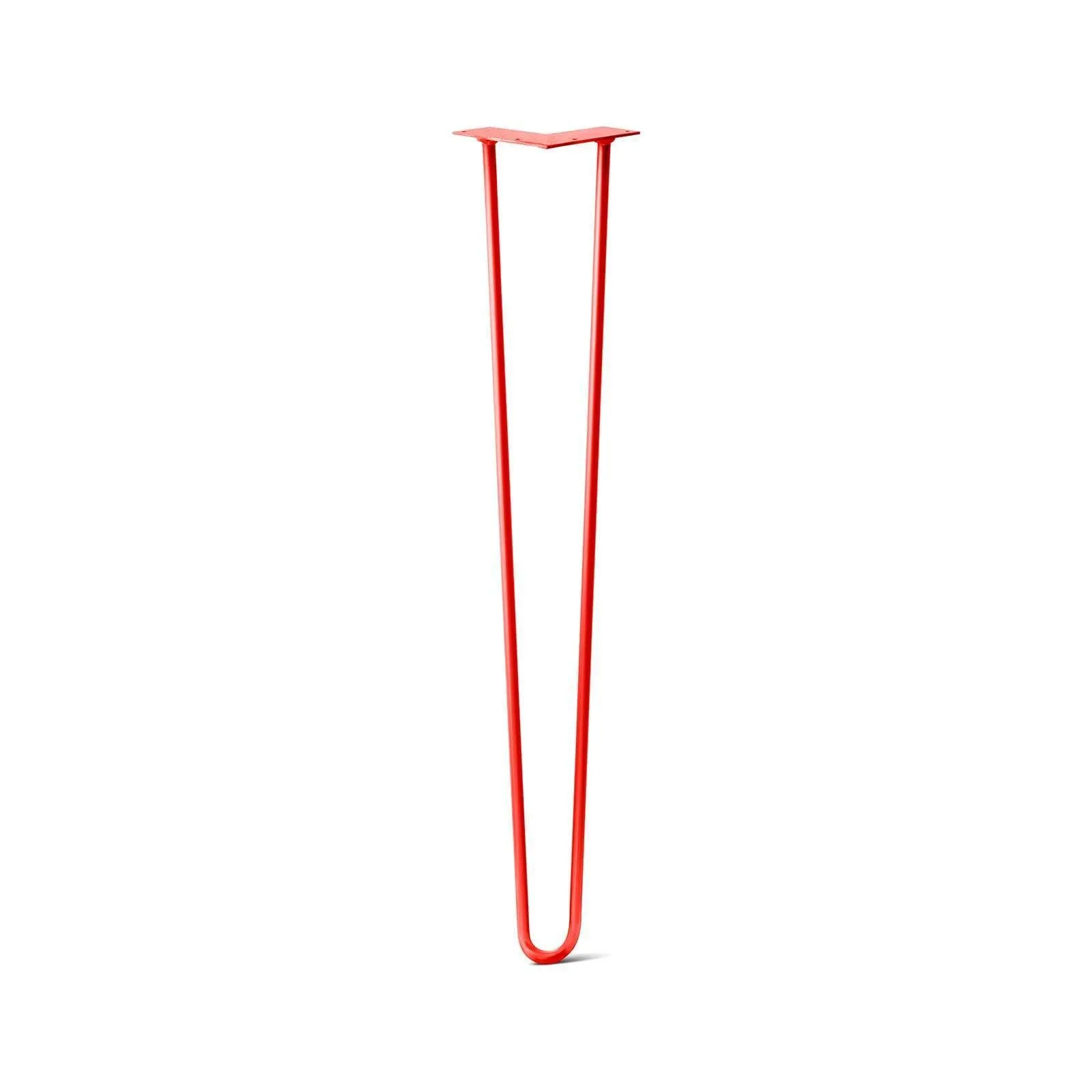 Hairpin Leg (Sold Separately), 2-Rod Design - Orange-Red Powder Coated Finish