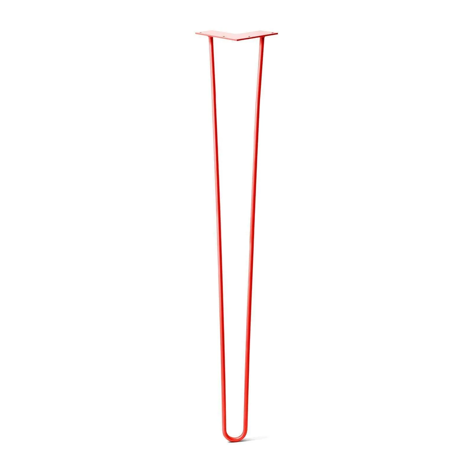 Hairpin Leg (Sold Separately), 2-Rod Design - Orange-Red Powder Coated Finish