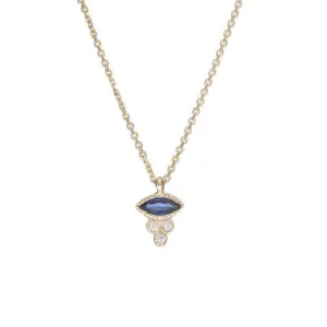 Marquise Sapphire Crown Necklace (ready to ship option)*