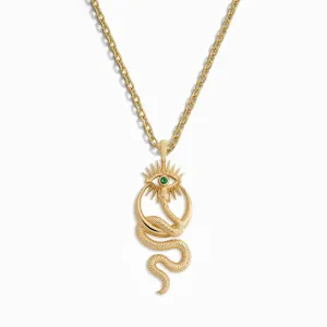 Men's Crescent Snake Eye Necklace
