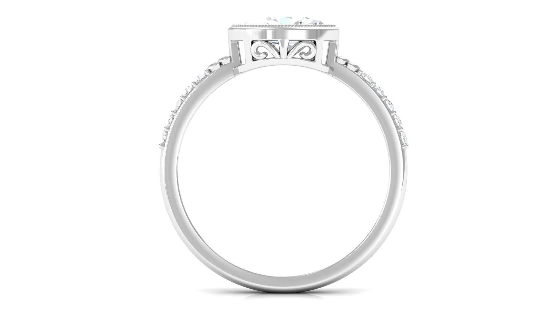 Oval Lab Grown Diamond Solitaire Engagement Ring in Bezel Setting