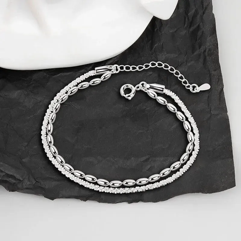 Silver Color Luxury Zircon Charm Bracelet &Bangle Handmade Party 2022 Fashion Korean Jewelry For Women Girls sl523