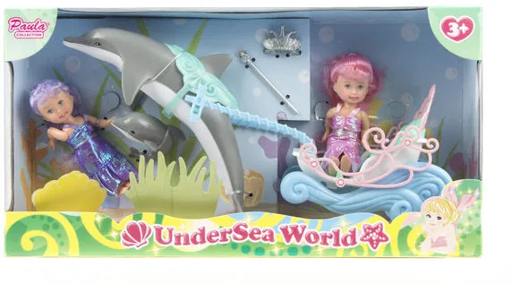 UNDERSEA WORLD MERMAID MINI CARRIAGE PURPLE/PINK DOLLS