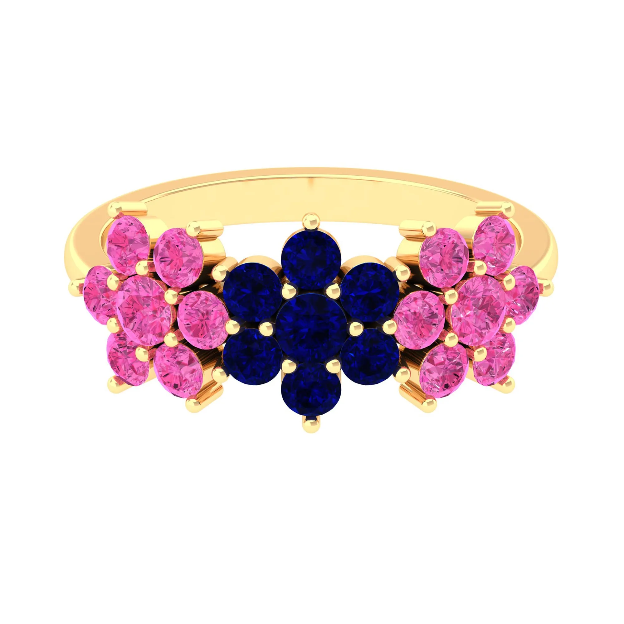 Zooey Deschanel Inspired Lab Grown Sapphire Floral Engagement Ring
